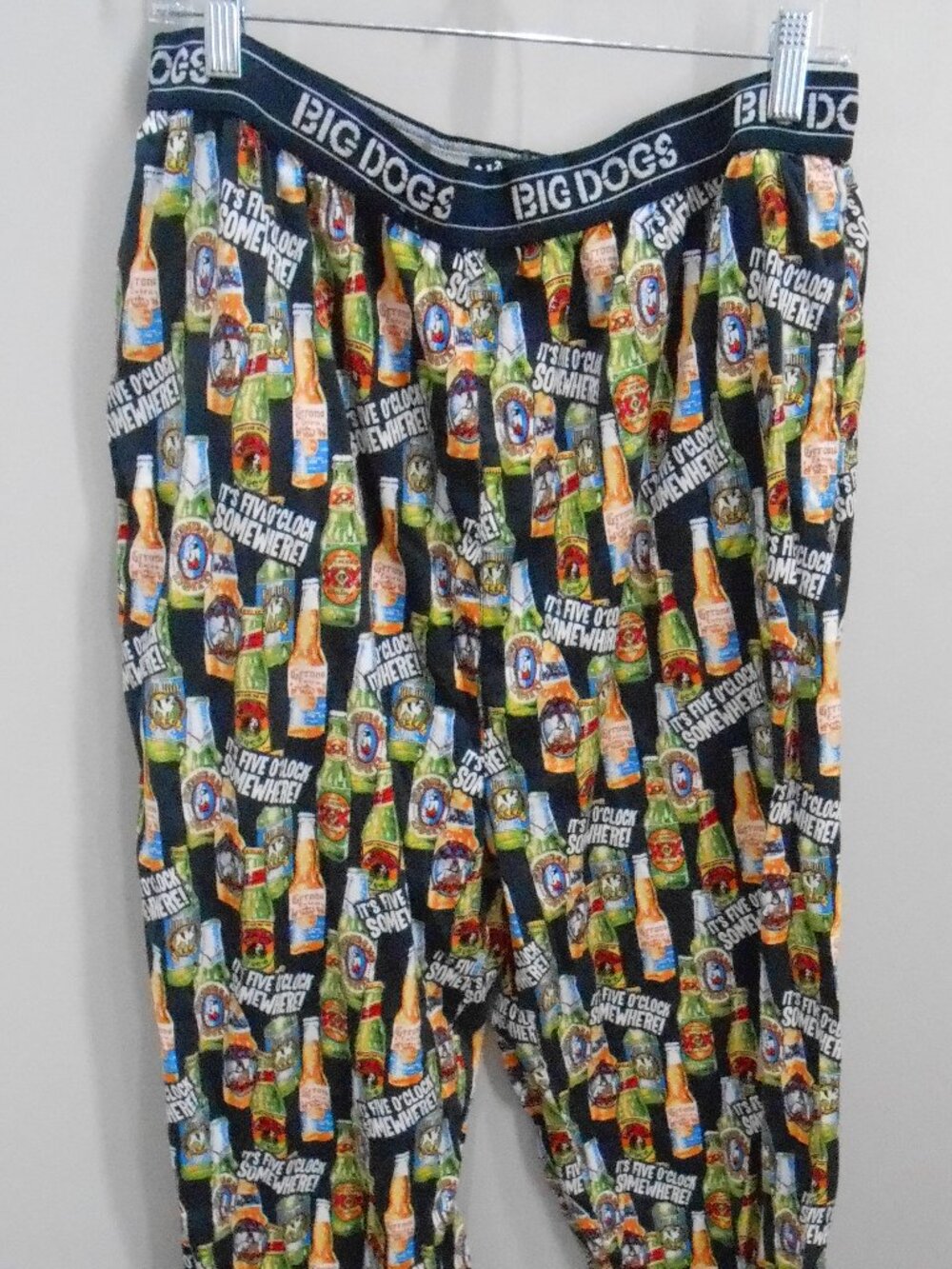 Men's Big Dogs It's Five O'Clock Somewhere Beer Bottle Lounging Pants Size-2X